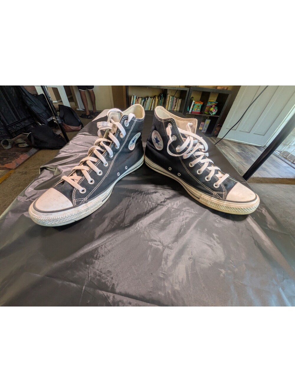Converse Chuck Taylor All Star Black White High Top Canvas Sneakers Size 12